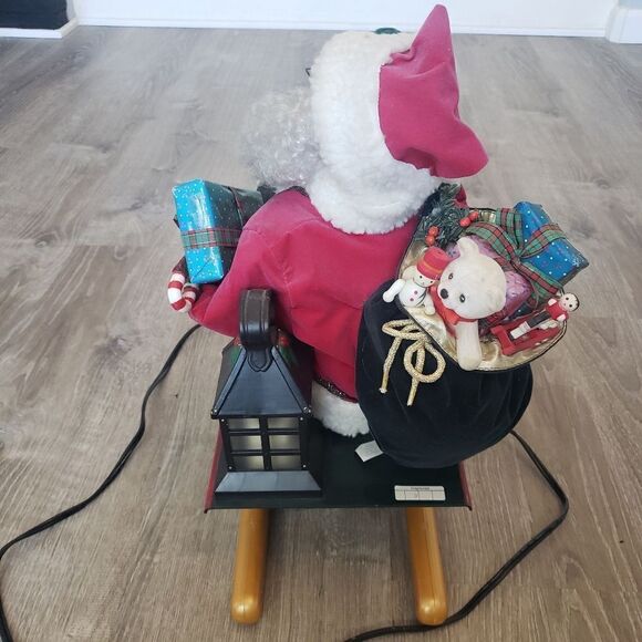 Vtg 1993 Holiday Creations Animated Musical Santa Christmas Sled Sleigh Works - Picture 5 of 13